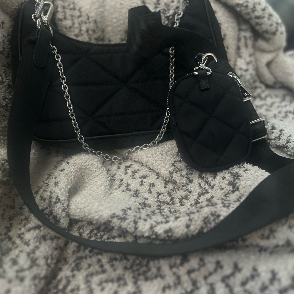 Black Quilted Women's Bag with Chain Strap